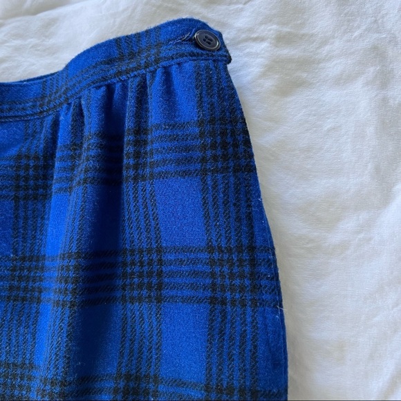 Vintage Pendleton Blue and Black Plaid Pencil Skirt • XSP - Picture 3 of 6